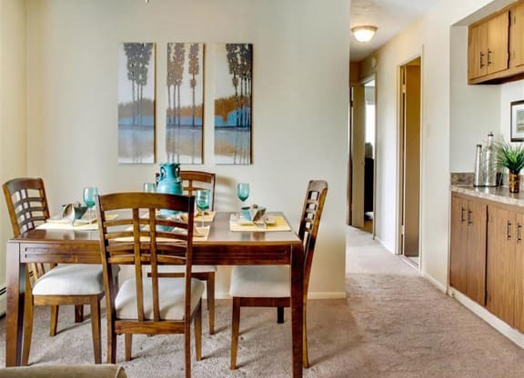 Model Dining Area at Trinity Towers Apartments, Bedford Heights, 44146