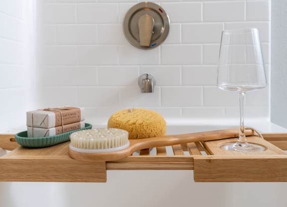 Bathtub was body brush