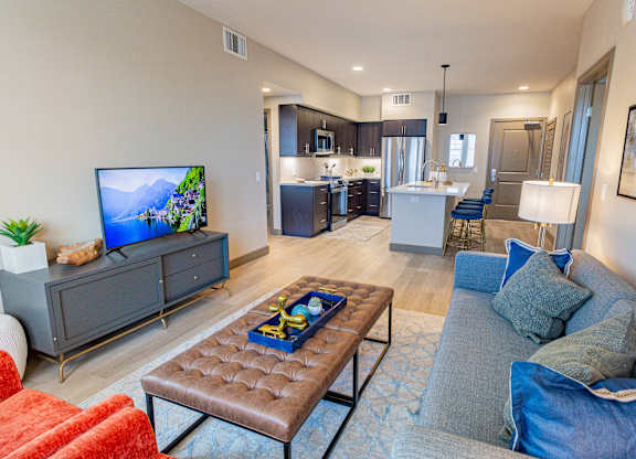 furnished living room and ktichen at Bayswater Apartments, Burlingame, 94010