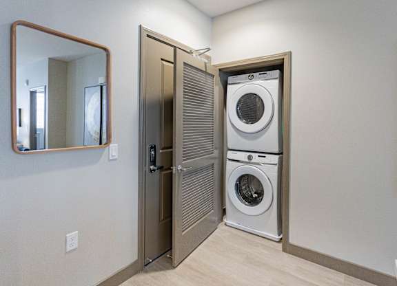 Stacked washer and dryer at Bayswater Apartments, Burlingame