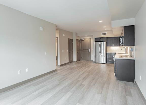 Living room and kitchen at Bayswater Apartments, Burlingame