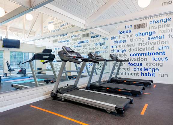 Gym with treadmills