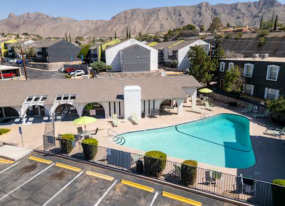 Aerial view of the pool