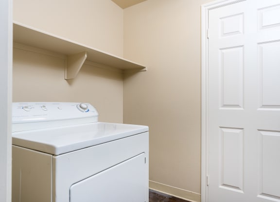 a washer and dryer in a laundry room