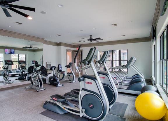 Gym with elliptical bikes at Silverado, Frisco, TX, 75034