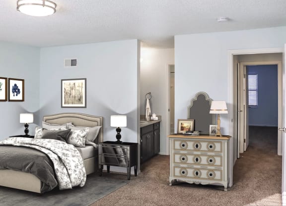 Bedroom Interior at The Ridge Overland Park, Overland Park, KS