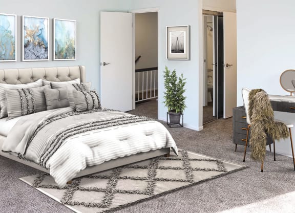 Staged Bedroom at The Ridge Overland Park, Overland Park, Kansas