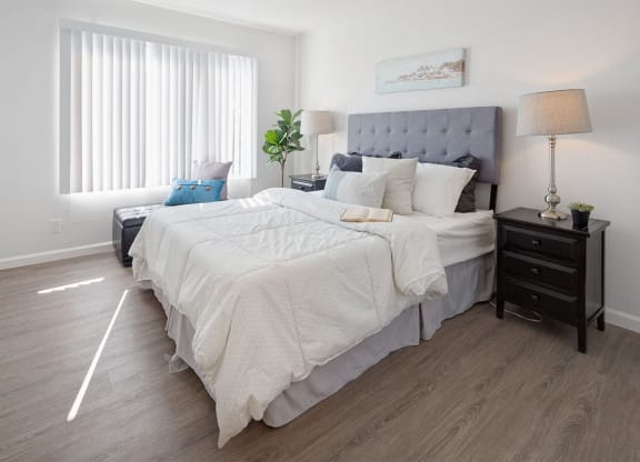 Comfortable Bedroom With Large Window at Three Crown Apartments, Alameda, CA, California