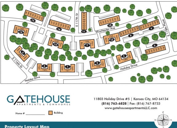 Gatehouse Property Map at Gatehouse Apartments, Kansas City, MO