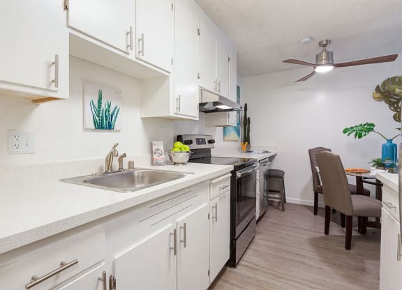 Well Equipped Kitchen And Dining at Marine View Apartments, Alameda, CA