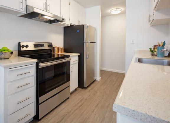 Stainless Steel Kitchen Appliances at Three Crown Apartments, Alameda