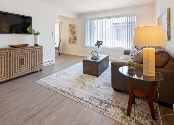Living Room With Plenty Of Natural Lights at Three Crown Apartments, Alameda, CA, 94501