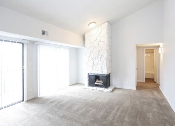 Natural light and fireplace at Canyon Creek Apartments, Kansas City, Missouri