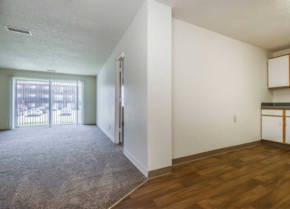 1x1S Living Room and Kitchen at Waldo Heights, Kansas City, MO, 64131