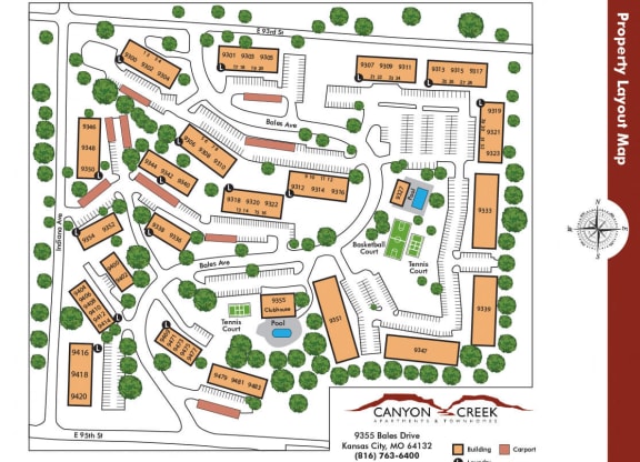 Canyon Creek Property Map  at Canyon Creek Apartments, Missouri, 64132