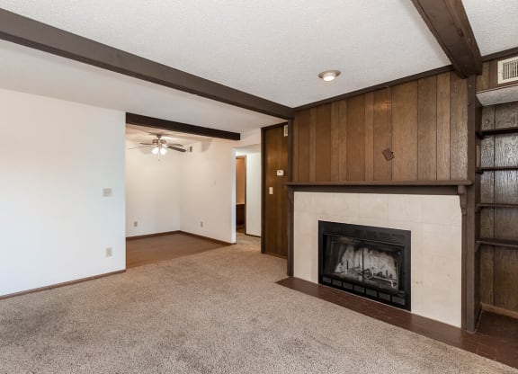 West One Bedroom Full View from Living Room at Raintree Apartments, Topeka, Kansas