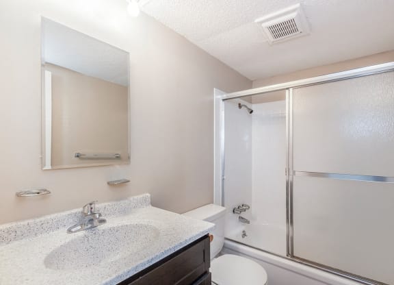 West Two Bedroom Bathroom at Raintree Apartments, Topeka, KS, 66614