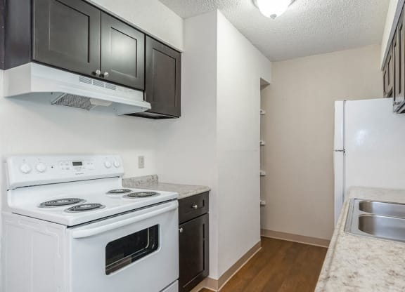 West Two Bedroom Kitchen at Raintree Apartments, Topeka, KS