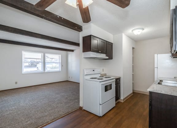 West Two Bedroom Full View from Dining Room at Raintree Apartments, Kansas, 66614