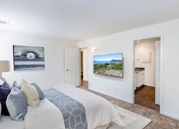 Carpeted Bedroom at The Bridges at Foxridge, Mission, KS, 66202