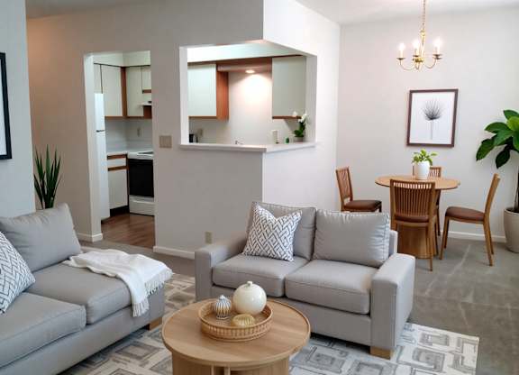 Living Room With Dining Area at Willow Creek, Missouri, 64114