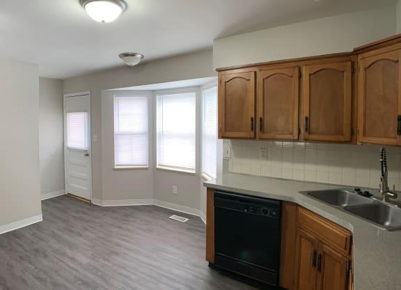 View of dining area and big windows