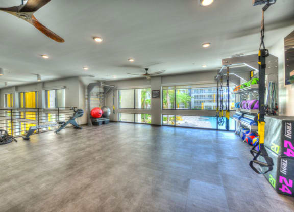 a workout room at Fusion Apartments, Jacksonville, FL, 32256