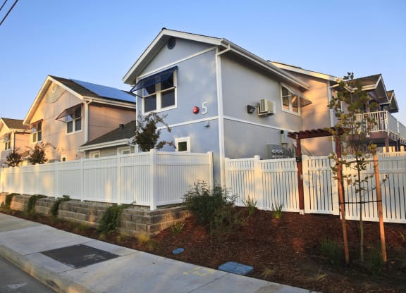 Mutual Housing at the Highlands units, fences, sidewalk