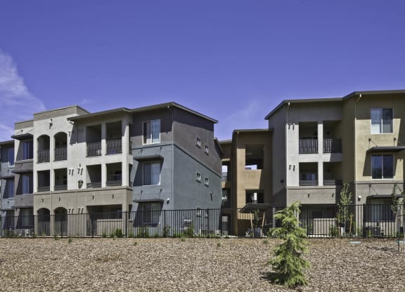 New Harmony Mutual Housing Community photographed from a distance