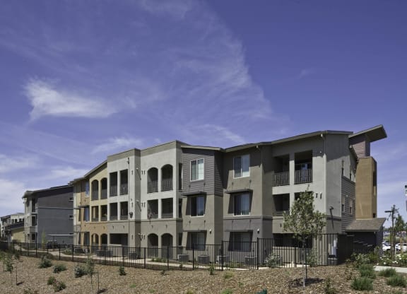 New Harmony Mutual Housing Community photographed from a distance