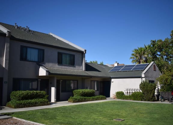 Twin Pines Mutual Housing Community courtyard and units
