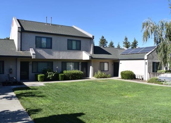 Twin Pines Mutual Housing Community courtyard and units