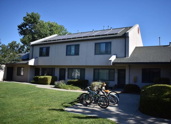 Twin Pines Mutual Housing Community courtyard and units