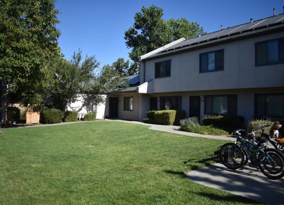 Twin Pines Mutual Housing Community courtyard and units