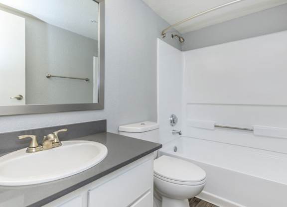 A white toilet sits next to a sink in a bathroom.