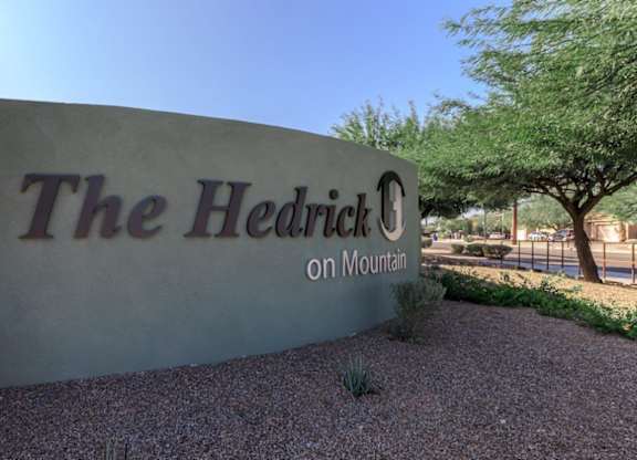 The Hedrick on Mountain Townhome-Style Apartments in Tucson, Arizona Monument Sign