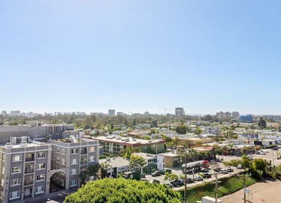 A view of a city from a high vantage point.