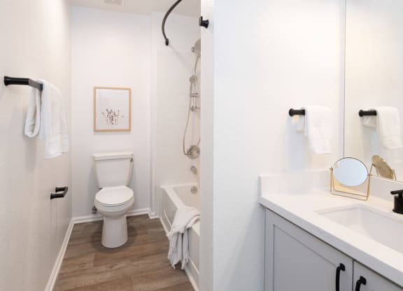 a bathroom with a toilet sink and bathtub