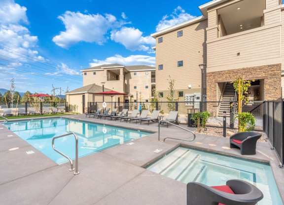 the swimming pool at our apartments