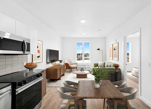 Modern Kitchen with dining at Kinline, Beaverton, OR, 97003