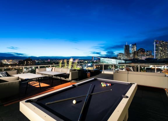 TriVista on Speer Exterior Billiards Table