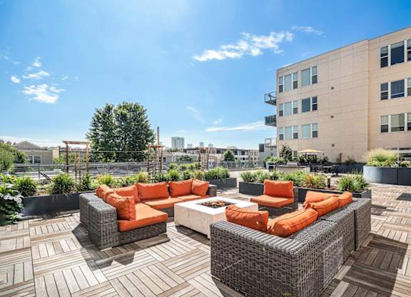 2828 Zuni Apartments in Denver, Colorado Outdoor Patio with Seating and Fire Pit