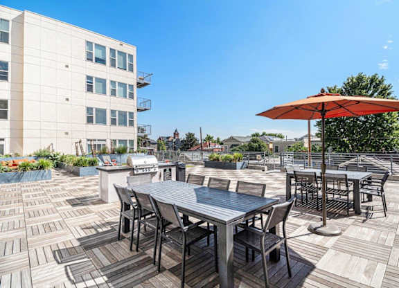 2828 Zuni Apartments in Denver, Colorado Outdoor Patio with Seating and BBQ Grills