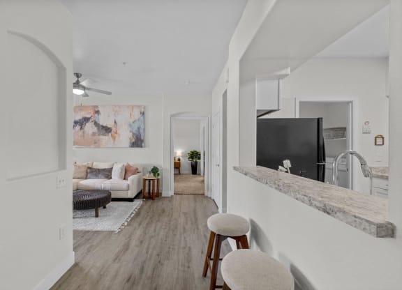 a living room with a couch and a television