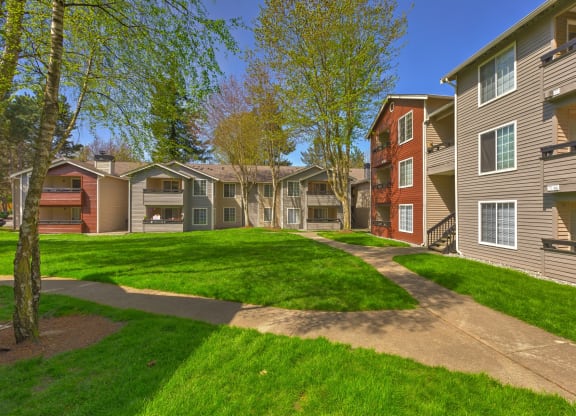 our apartments have a spacious courtyard with green grass