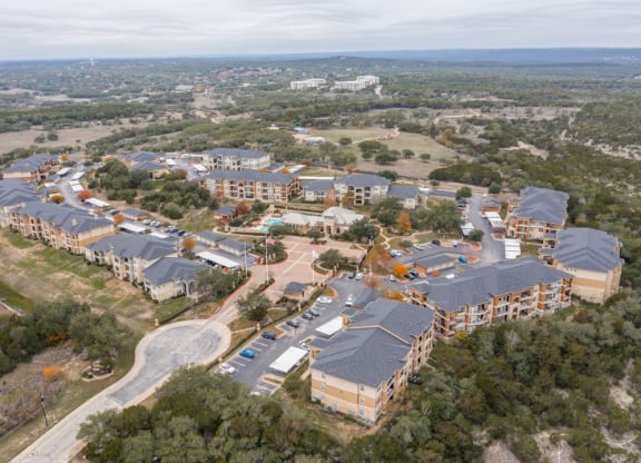 Hudson Miramont Apartments Aerial View of Community and Surrounding Neighborhood