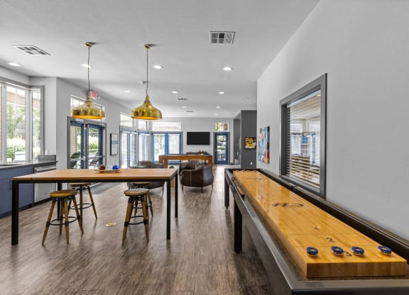 Crosspointe Apartments Clubhouse with Shuffleboard