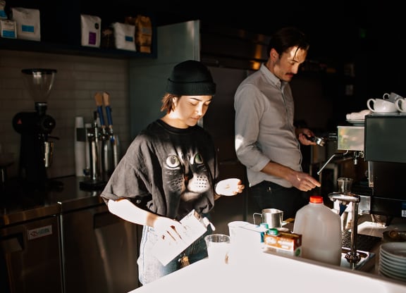 A Barista Making Coffee