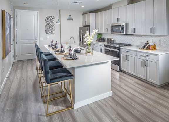 Alton Southern Highlands Apartments in Las Vegas, Nevada Model Kitchen with Large Island
