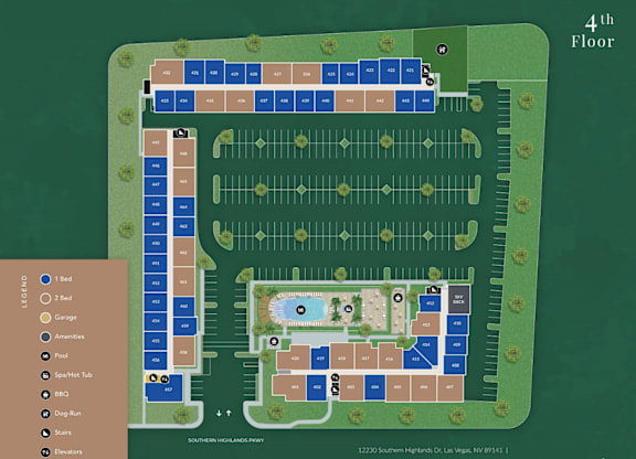 Alton Southern Highlands Apartments in Las Vegas, Nevada Site Map Floor 4